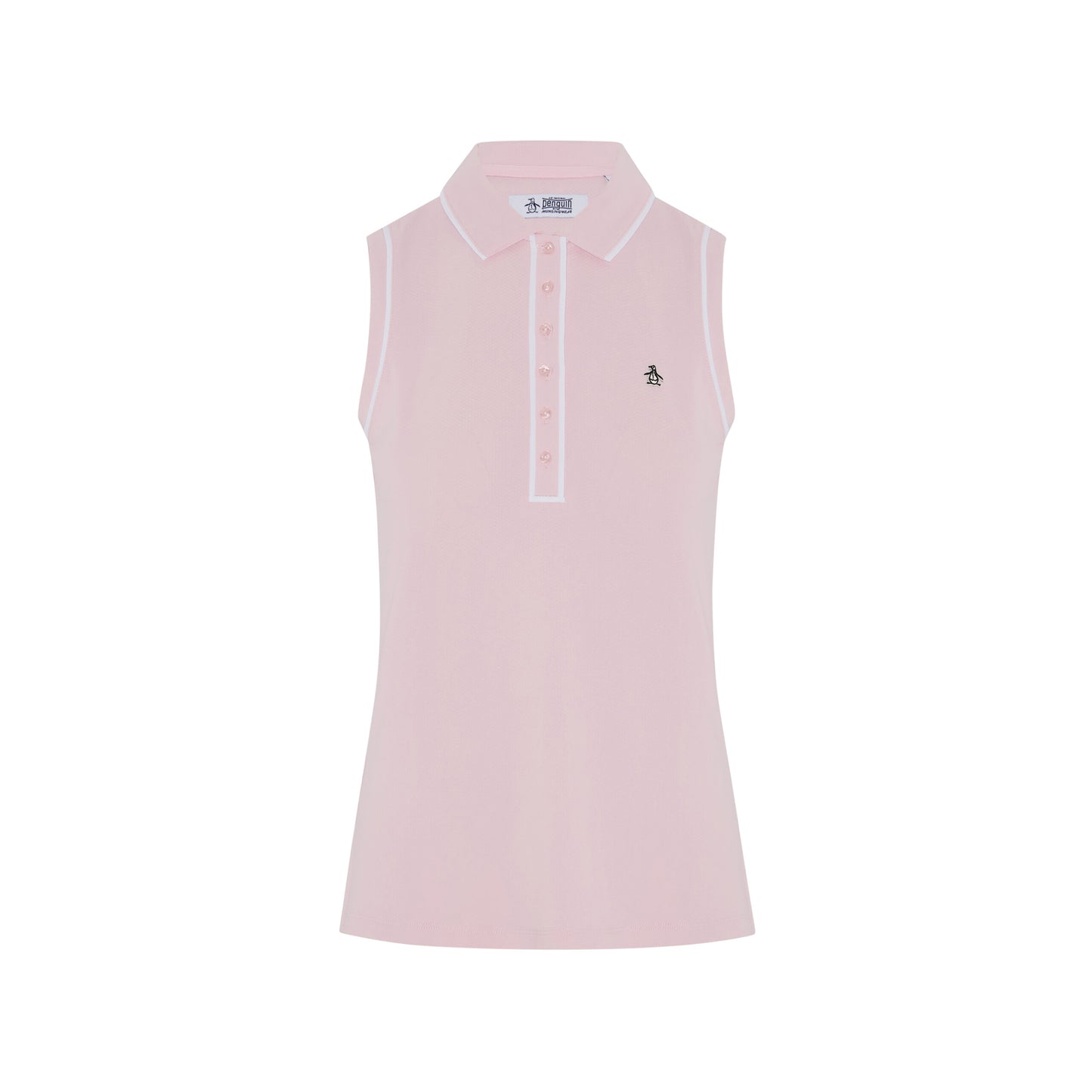 Original Penguin Womens Sleeveless Polo in Gelato Pink with Contrast Piping