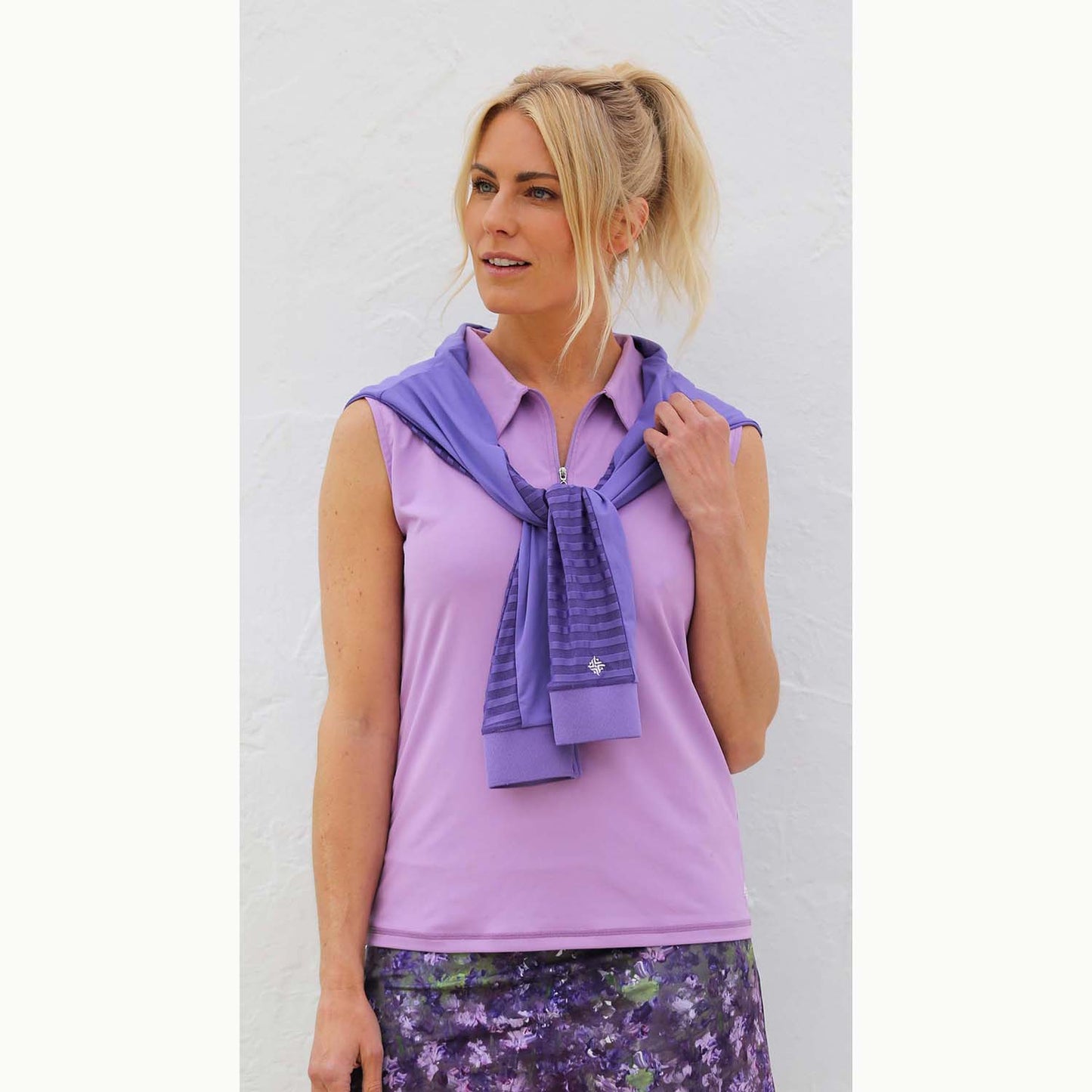 FAMARA Ladies Sleeveless Shirt In Lilac