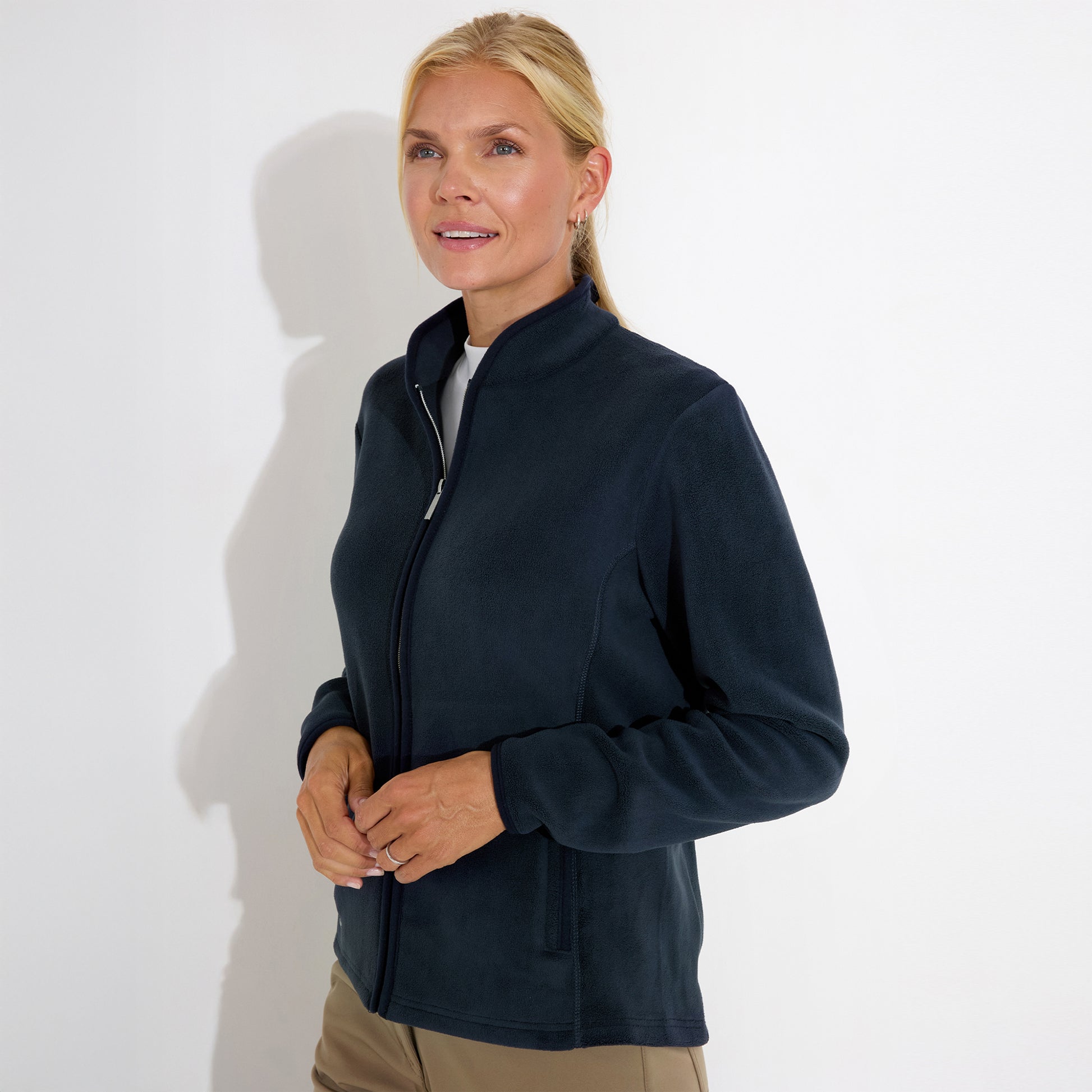 Abacus Ladies Super-Soft Fleece Navy Mid-Layer Jacket - Cosy Comfort for Cooler Days