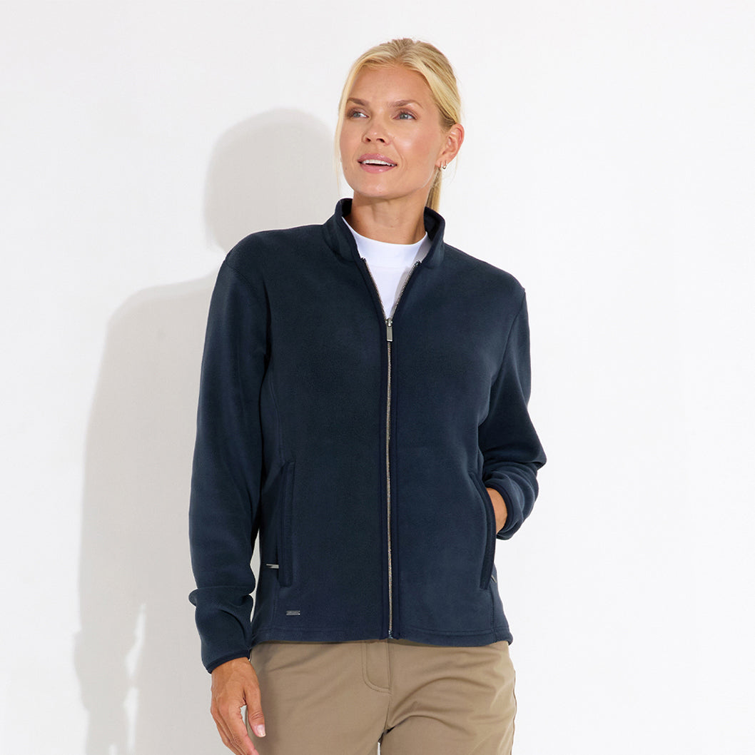 Abacus Ladies Super-Soft Fleece Navy Mid-Layer Jacket - Cosy Comfort for Cooler Days