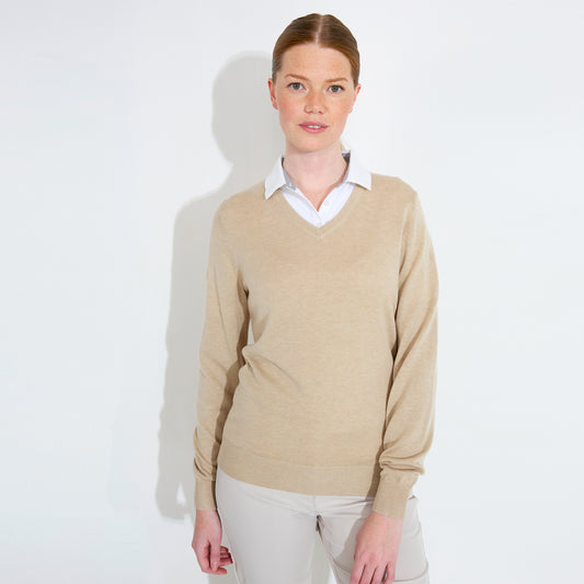 Abacus Ladies Merino Blend V-Neck Pullover