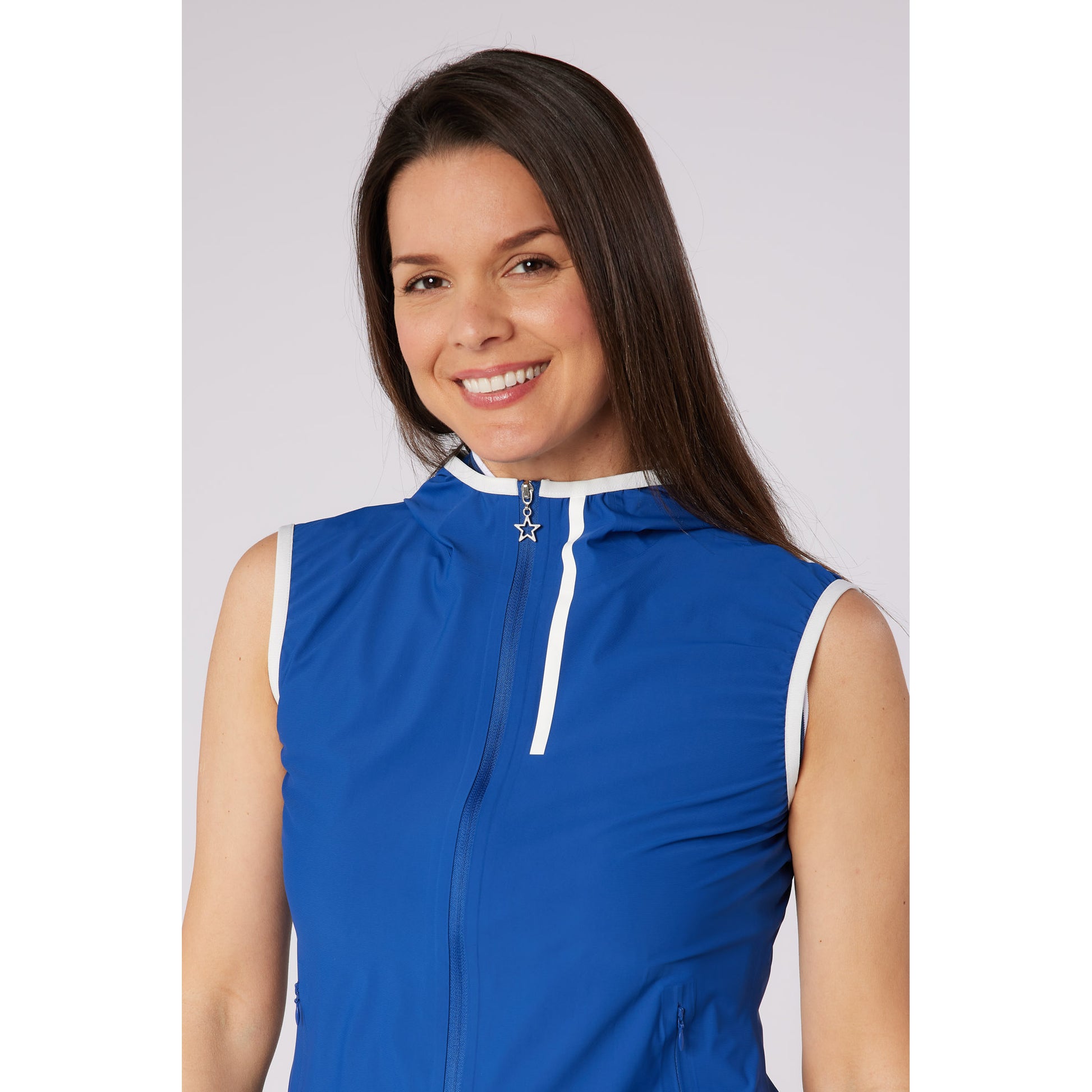 Swing Out Sister Ladies Gilet With Hood & Neat Trim - The Perfect Lightweight Layer For Spring