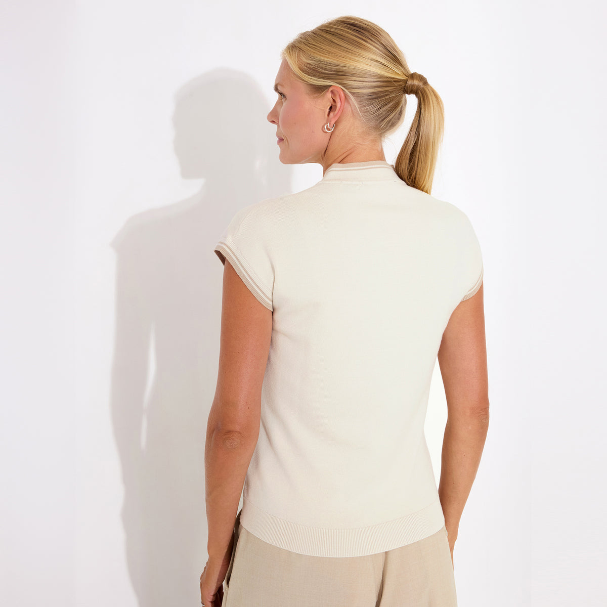 Abacus Ladies Knitted Cap Sleeve Polo