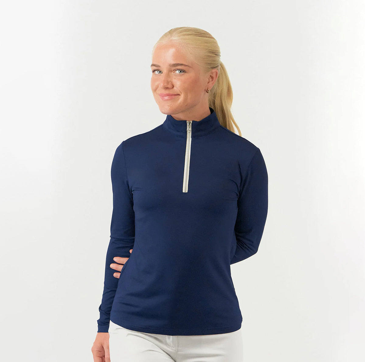 Pure Ladies Lightweight Mid-Layer Top in Navy