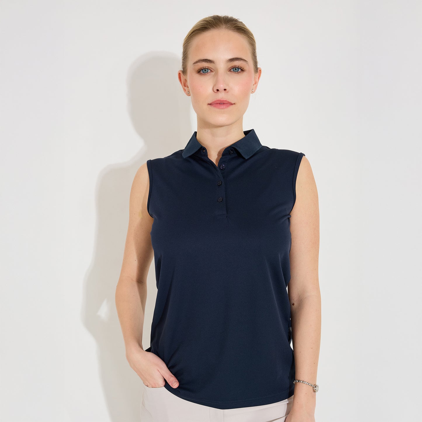 Abacus Ladies DryCool Sleeveless Polo in Navy - Chic Comfort on the Course