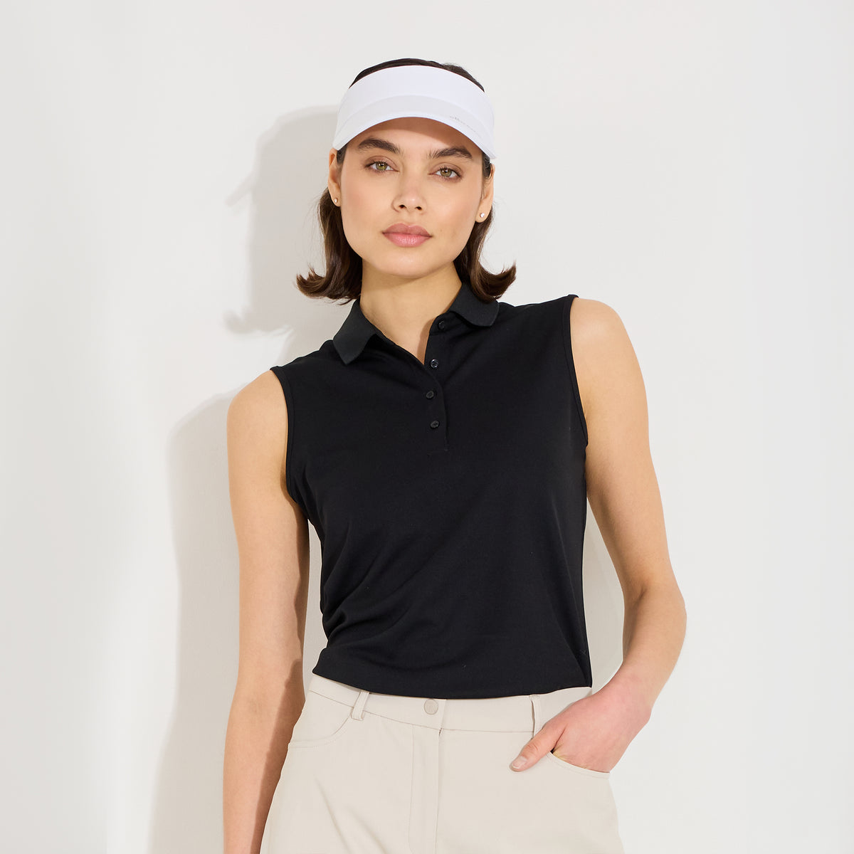 Abacus Ladies DryCool Sleeveless Polo in Black - Chic Comfort on the Course