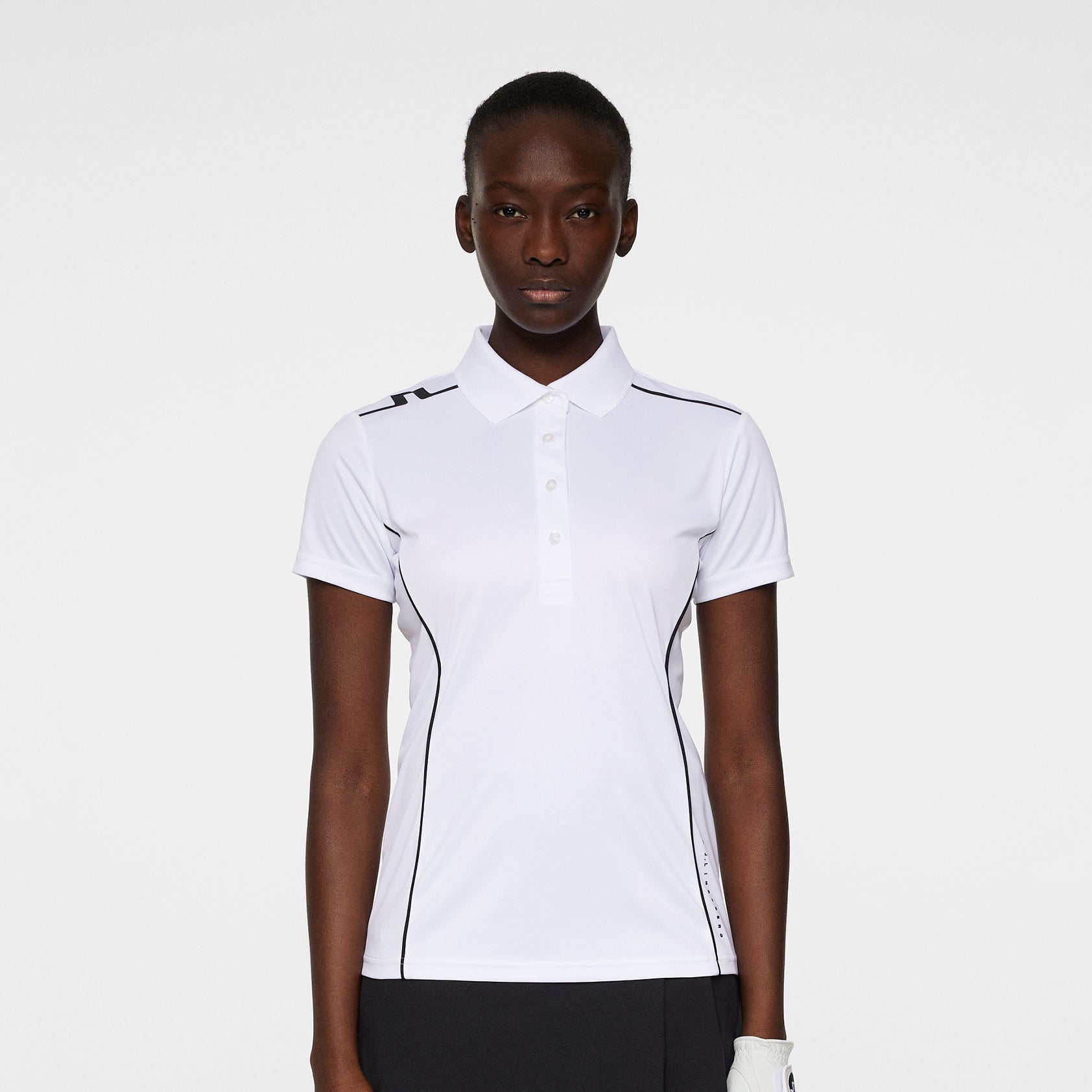 J.Lindeberg Ladies Short Sleeve Polo with Black Piping