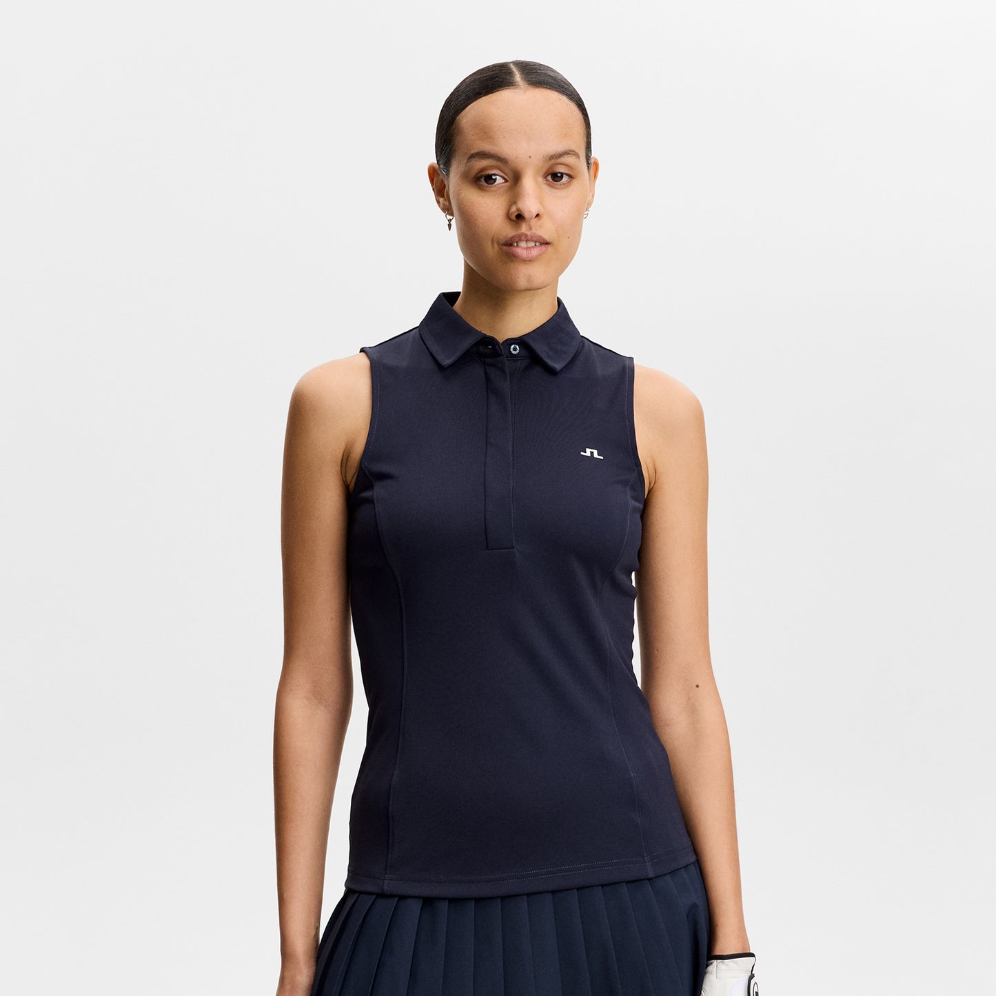 J.Lindeberg Ladies Navy Sleeveless Polo - Last One XL Only Left