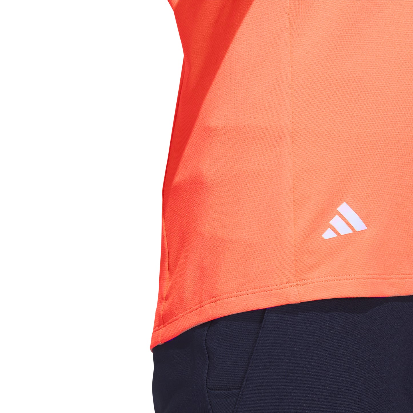 adidas Ladies Long Sleeve Zip-Neck Golf Top in Coral Fusion