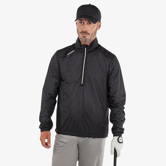 Galvin Green Mens Black Windshirt with Water Repellent Finish