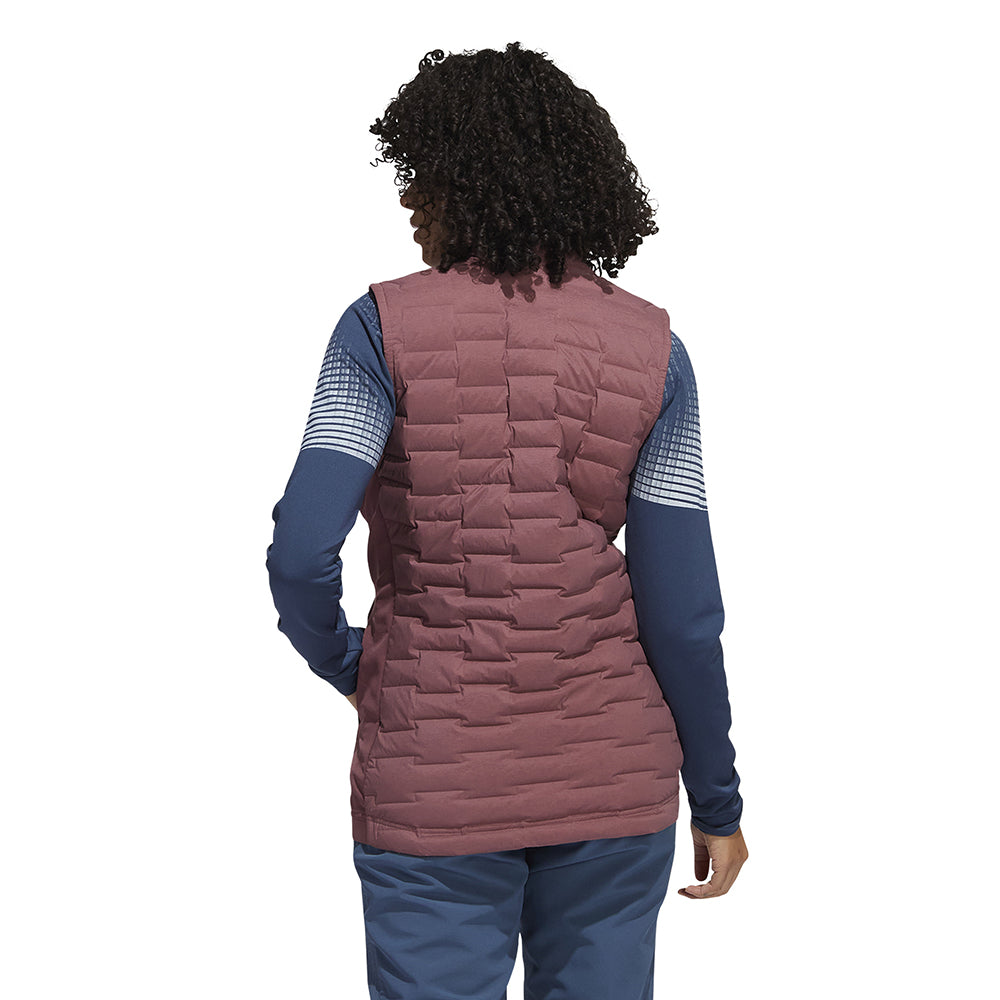 adidas Ladies Down-Filled Frostguard Golf Gilet in Quiet Crimson