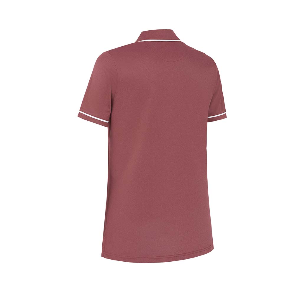 Original Penguin Ladies Piped Short Sleeve Polo in Cordovan Red