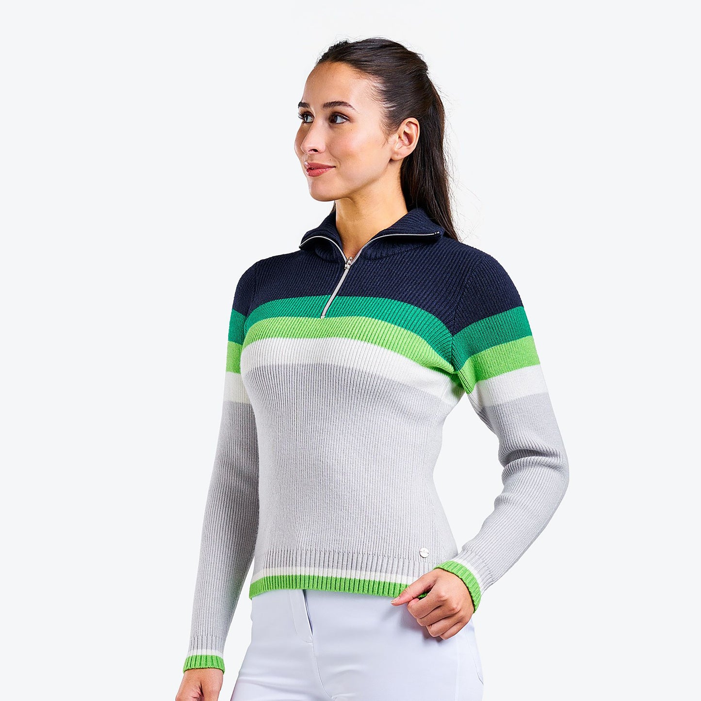 Nivo Ladies Half-Zip Ribbed Sweater