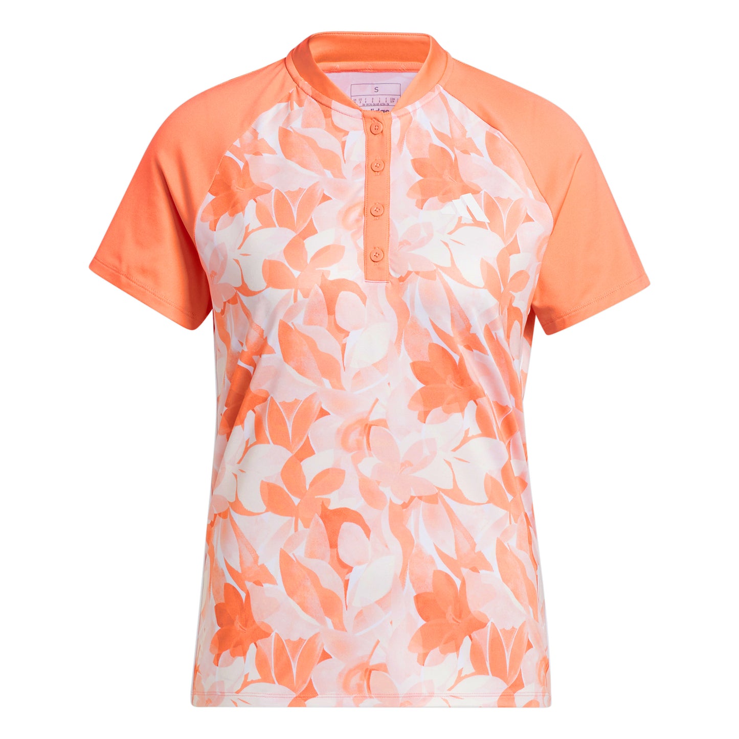 adidas Ladies Floral Print Short Sleeve Golf Polo