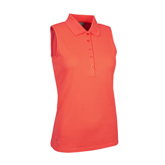 Glenmuir Ladies Sleeveless Pique Polo with Stretch in Apricot