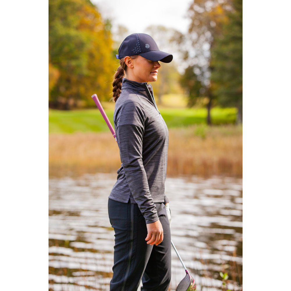 Galvin Green Ladies INSULA Zip Neck Mid-layer Top in Black