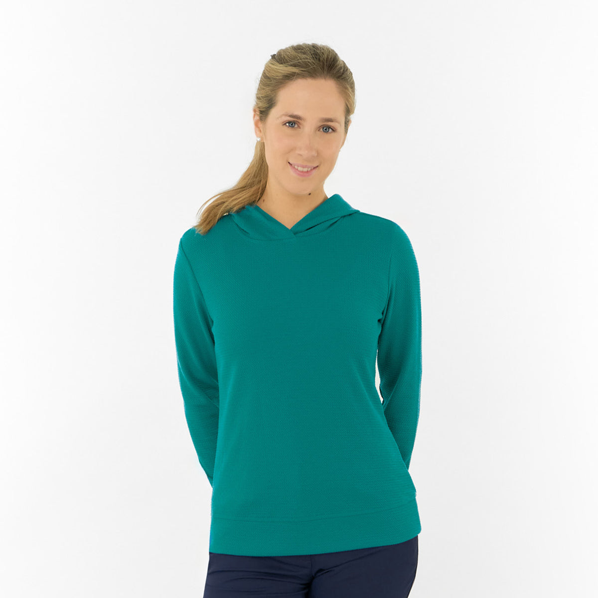 Pure Ladies Textured Fabric Hoodie – Relaxed Comfort Meets Modern Style