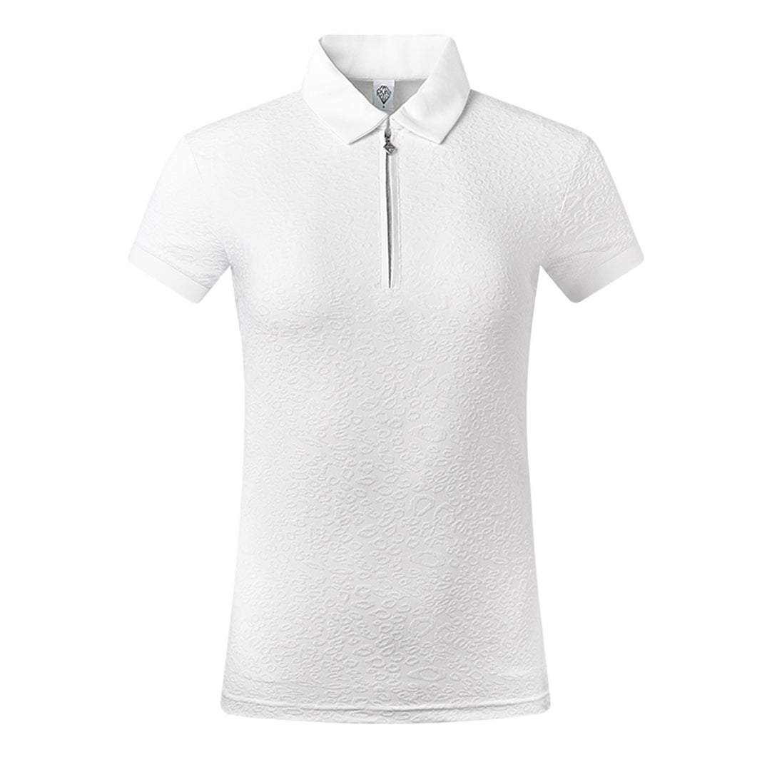 Pure Golf Ladies Subtle Jacquard Print Short Sleeve Polo