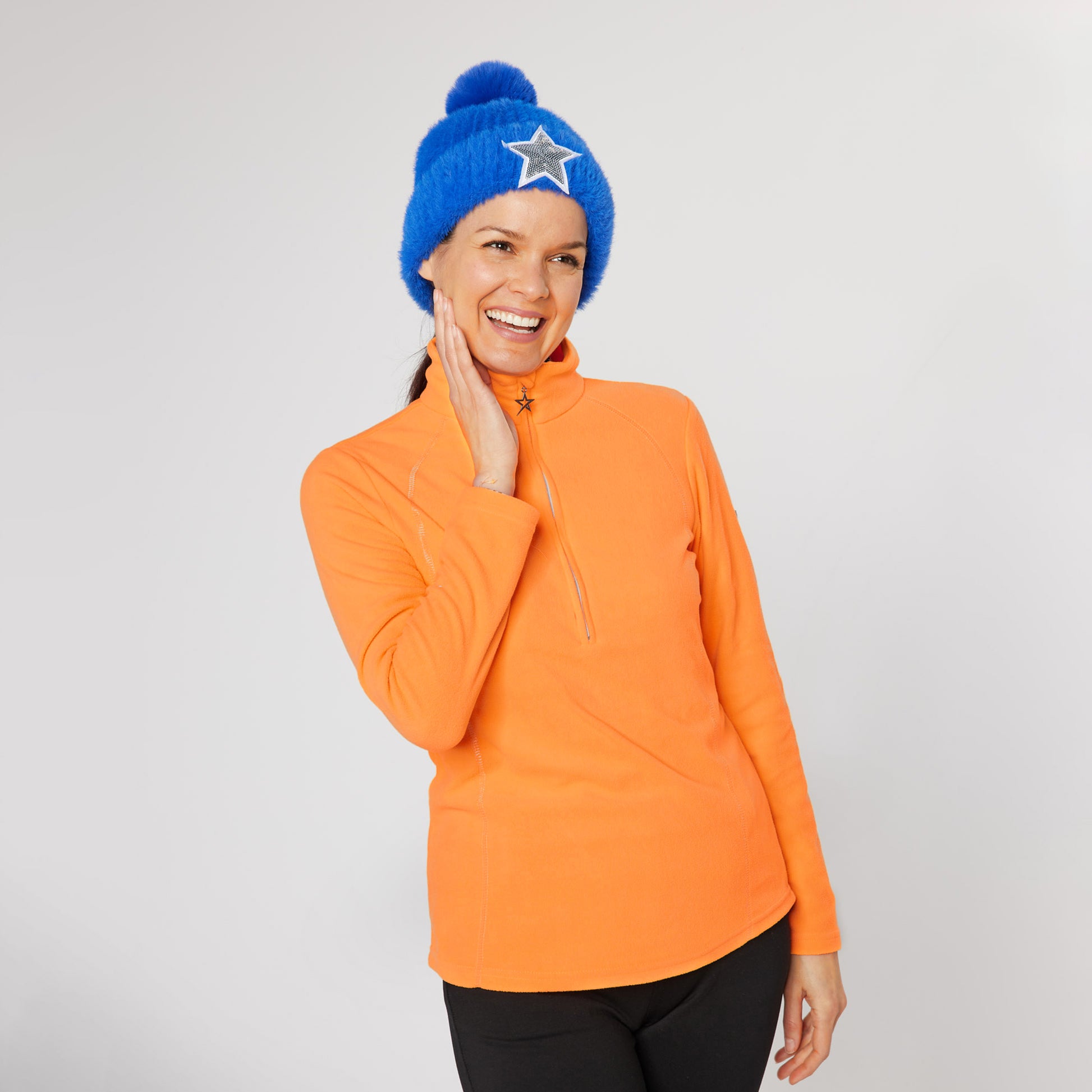Swing Out Sister Ultra-Soft 1/4 Zip Fleece with Silver Thread Contour Seams
