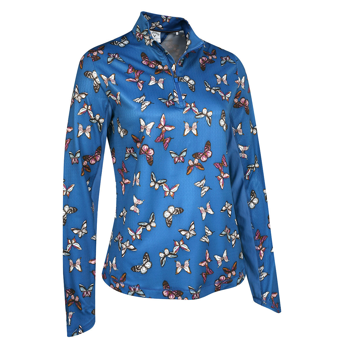 Callaway Ladies Butterfly Print Sun Protection Top in Baleine Blue