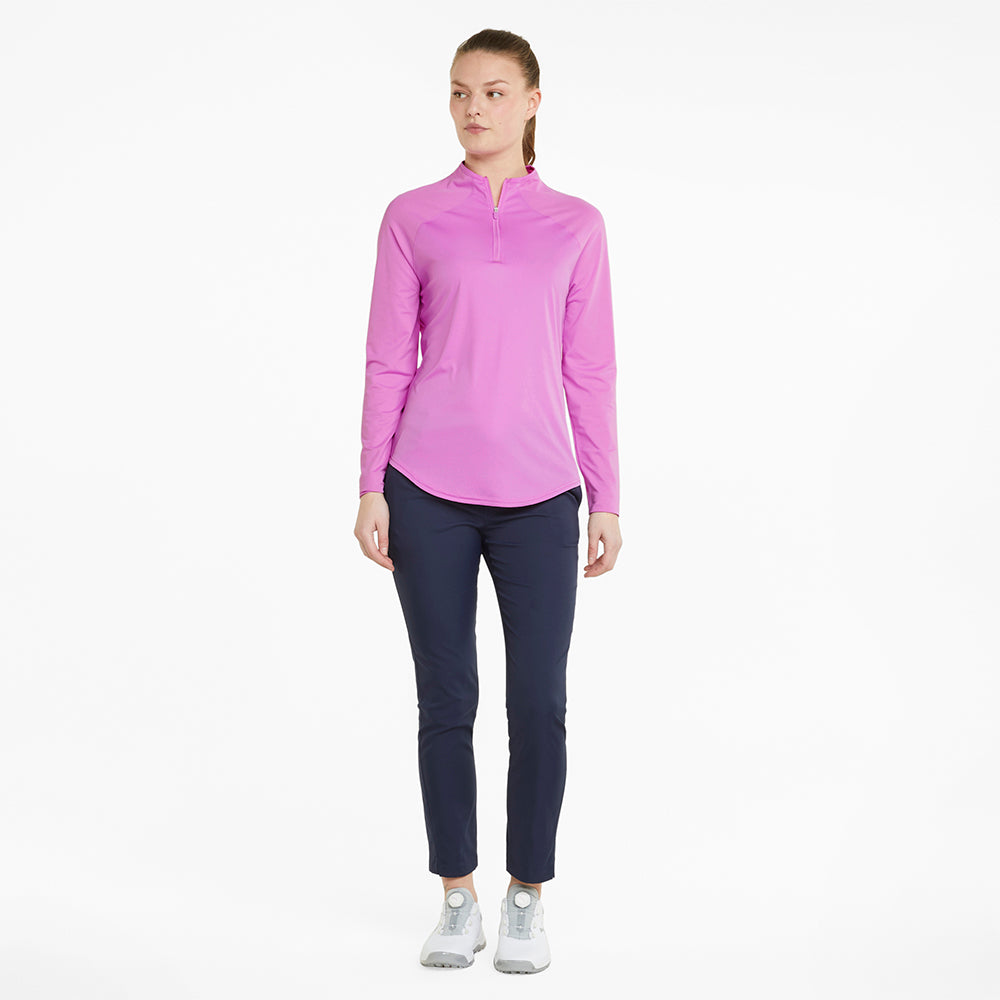 Puma Ladies Long Sleeve Zip Top in Mauve Pop