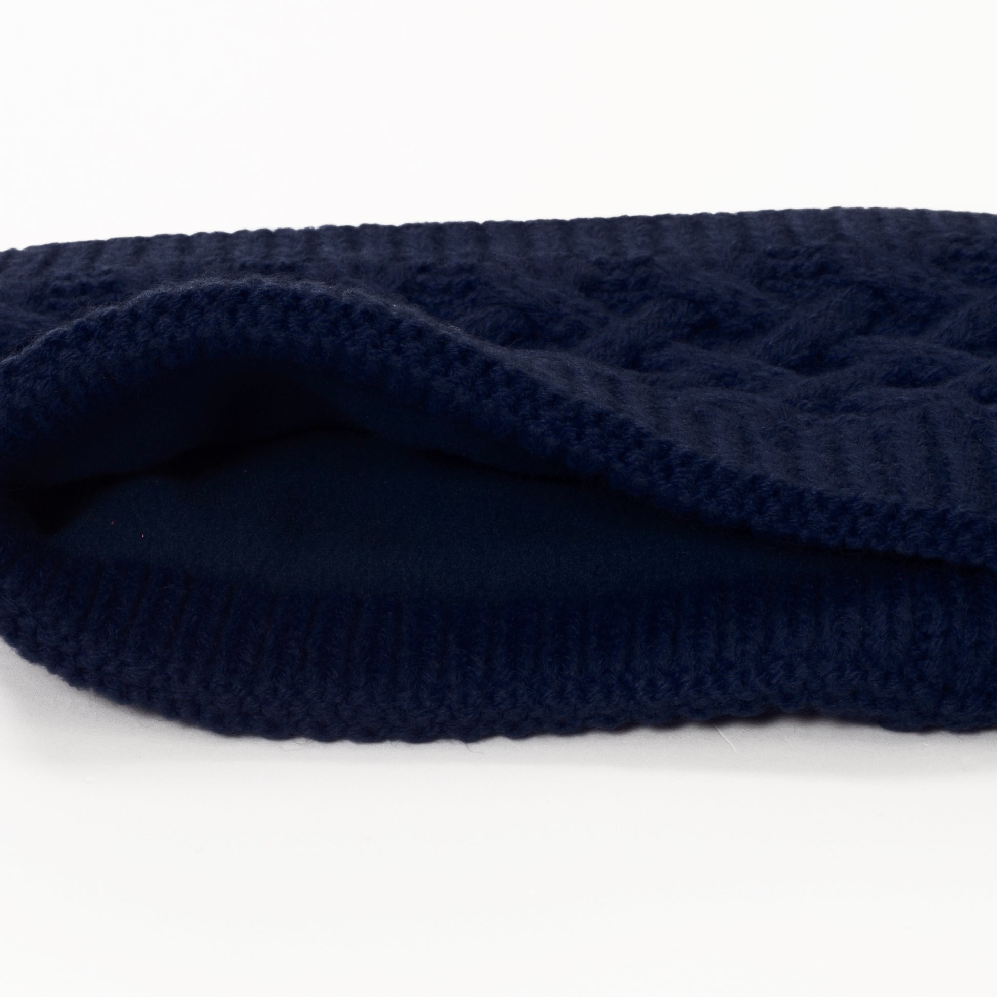Green Lamb Ladies Fleece Lined Knitted Headband in Navy