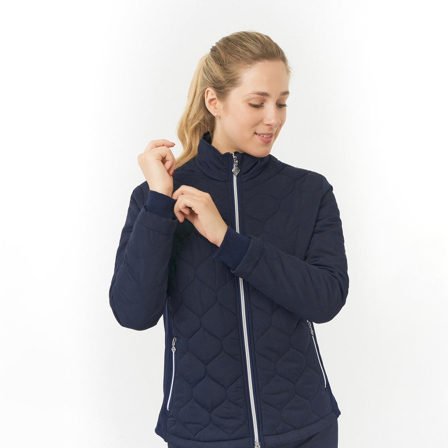 Navy padded jacket ladies best sale