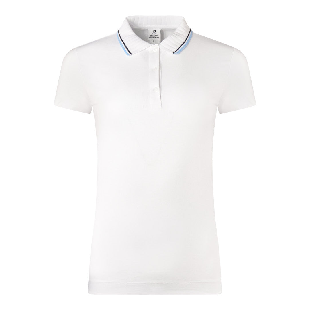 Daily Sport Ladies Classic White Cap Sleeve Golf Polo Shirt