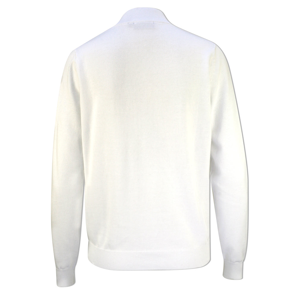 Glenmuir Ladies 100% Cotton Half-Zip Sweater in White