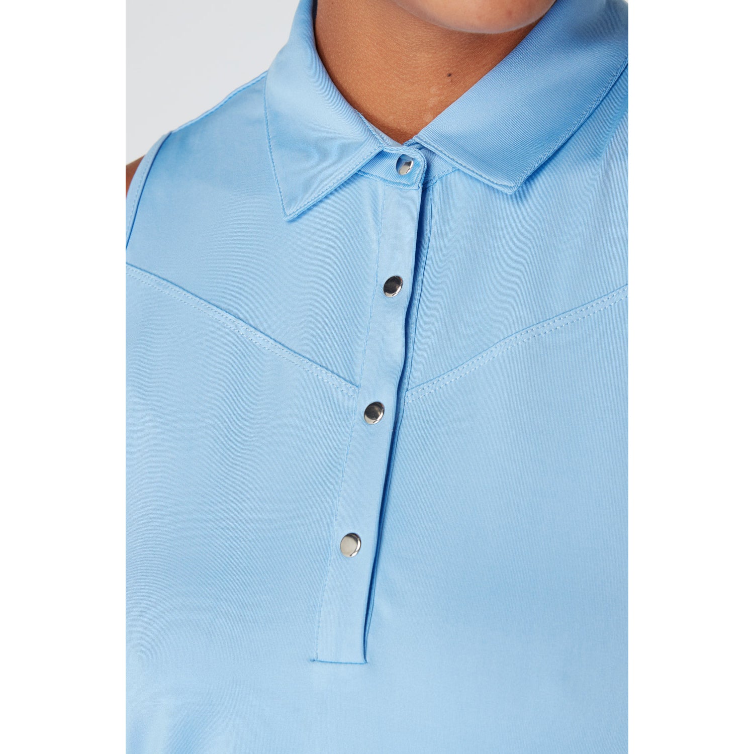 Swing Out Sister Sleeveless Polo in Tranquil Blue