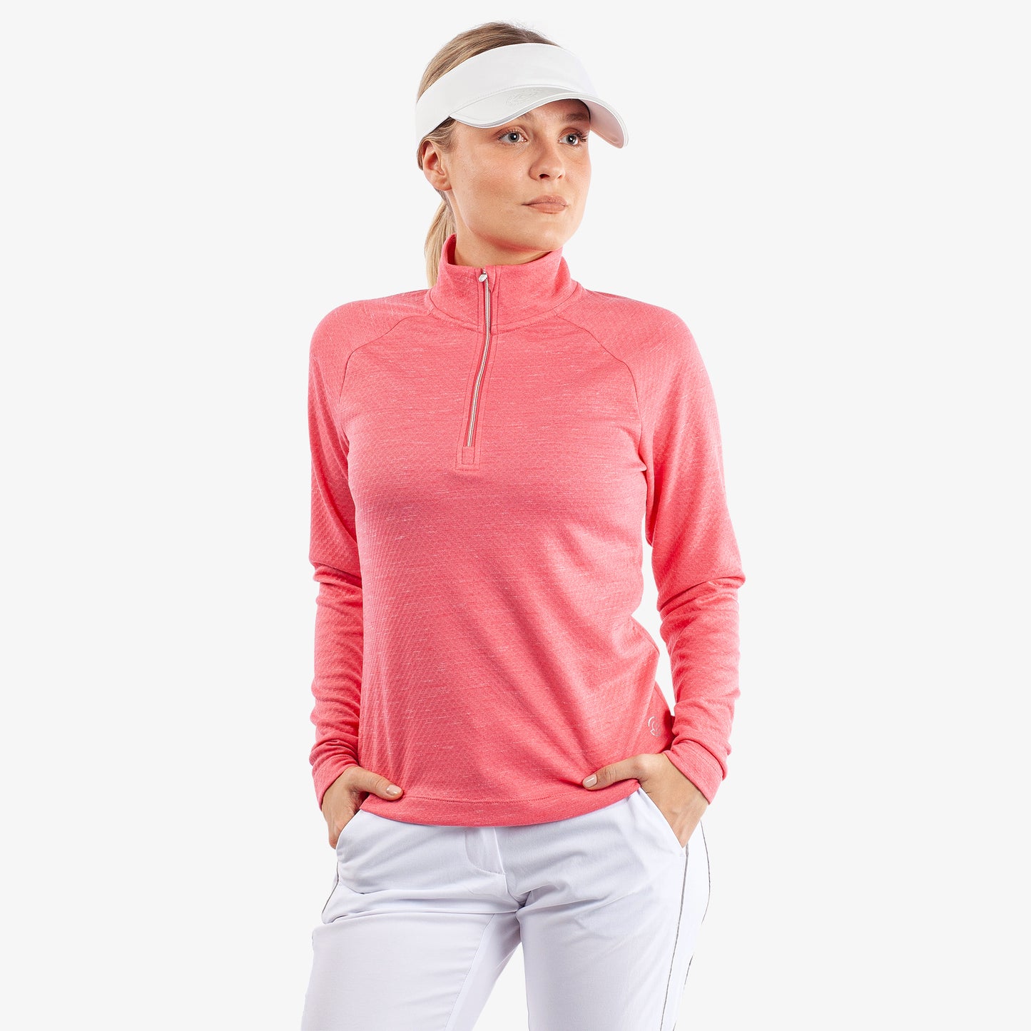 Galvin Green Women's INSULA Zip-Neck Top in Camelia Rose Melange