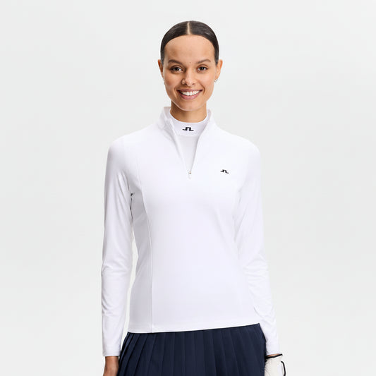 J.Lindeberg Ladies 1/4 Zip Mid-Layer - Lightweight Warmth for Active Days