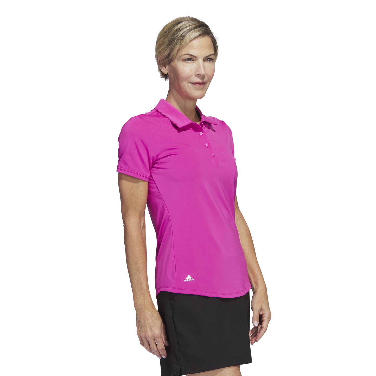 adidas Ladies Ultimate365 Short Sleeve Polo in Lucid Fuchsia