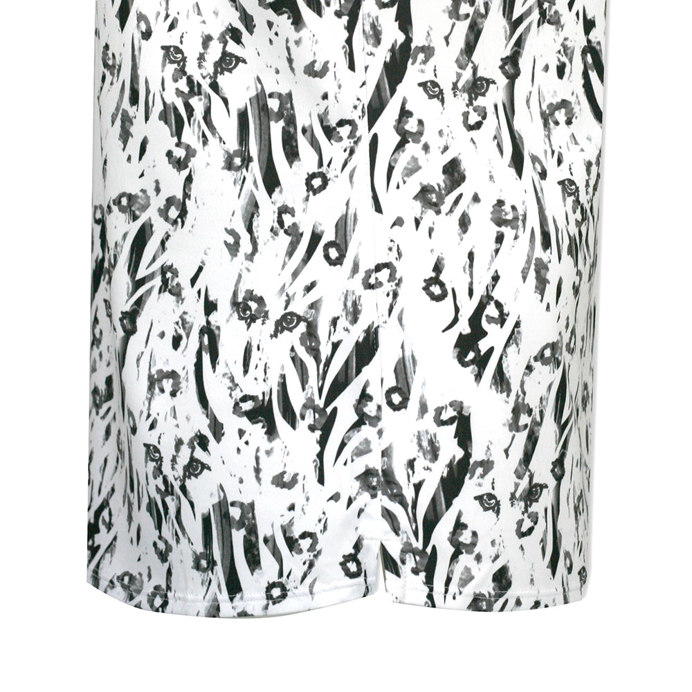 Puma Ladies Cloudspun Animal Print Sleeveless Polo in White & Black