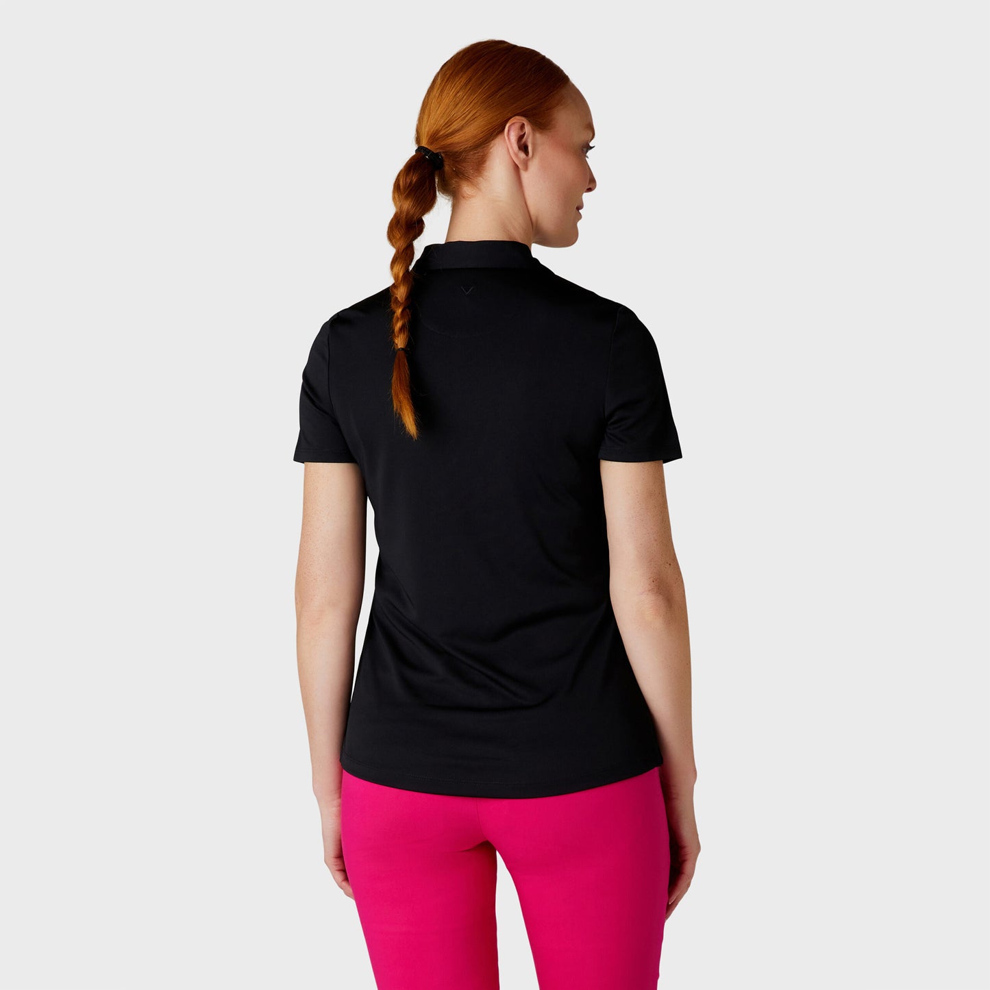 Callaway Ladies Caviar Black Short Sleeve Polo with UV Block Protection