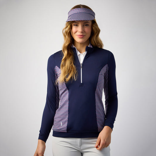Glenmuir Ladies Navy Lightweight Mid-Layer - Elegant Stretch Comfort for Everyday Wear