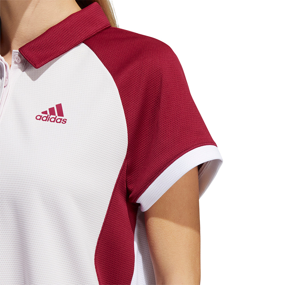 adidas Ladies Colourblock Short Sleeve Golf Polo - Last One Small Only Left