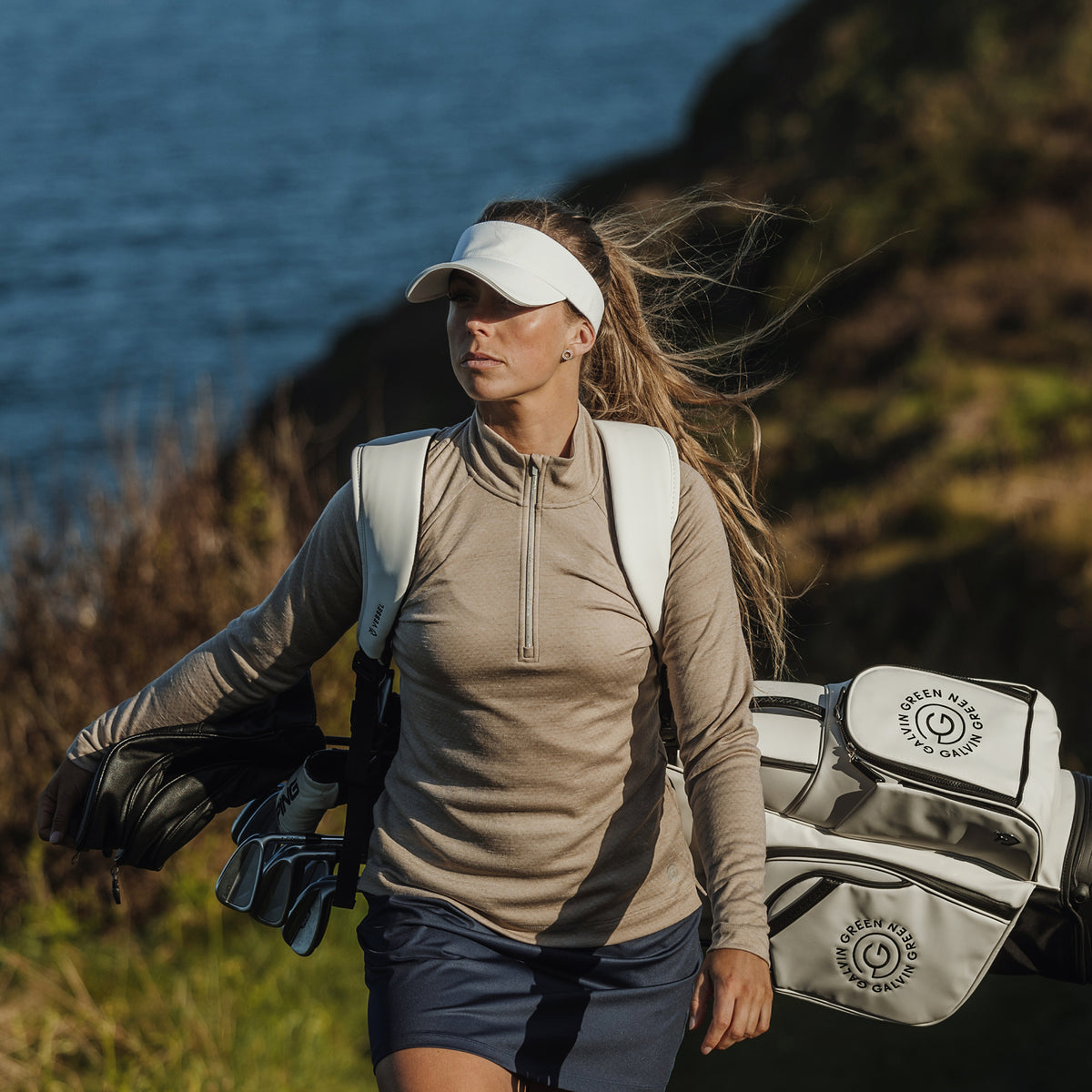Galvin Green Ladies Zip-Neck Golf Top with INSULA Thermal Technology