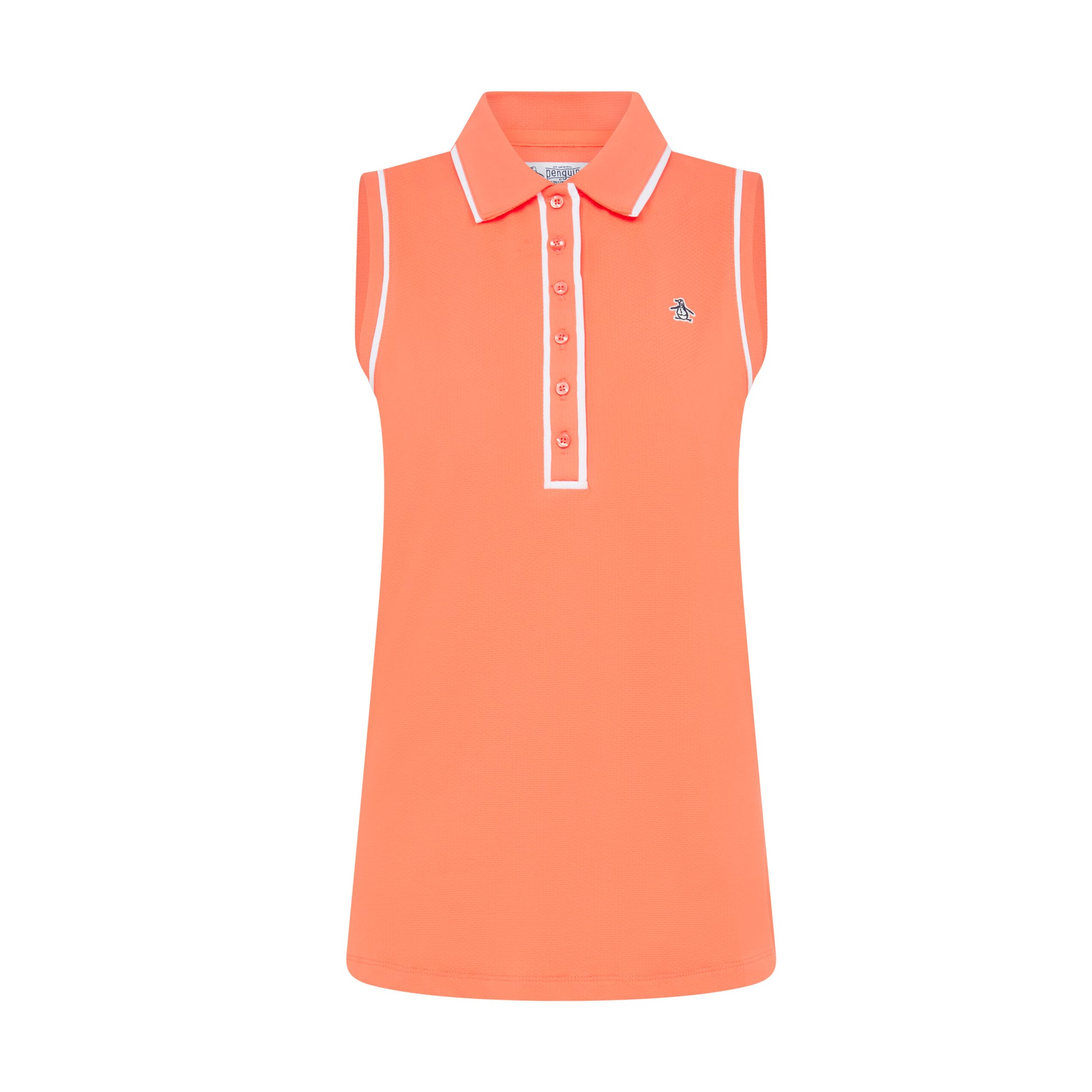 Original Penguin Womens Sleeveless Polo with Contrast Piping