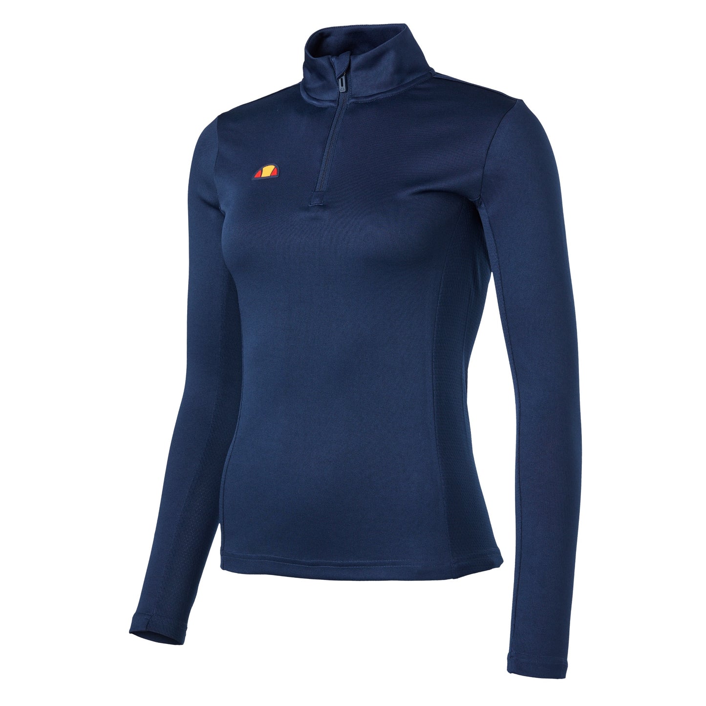 Ellesse Women's Zip-Neck Top in Navy with Mesh Panel Detail 