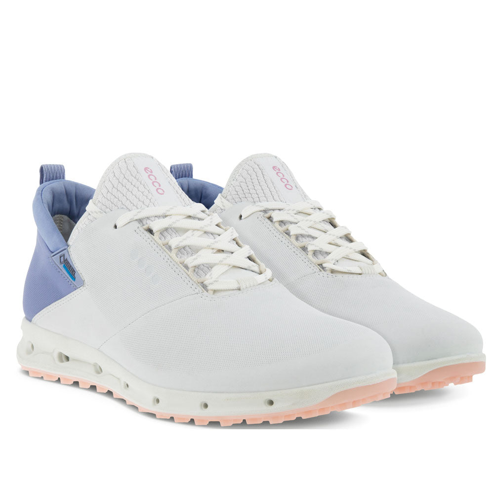 ECCO Ladies Golf GORE-TEX® Leather Cool Pro Golf Shoe in White & Purple