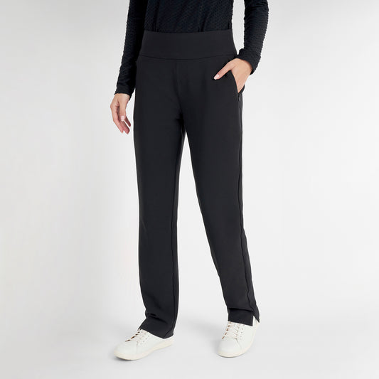 Green Lamb Pull-On Trousers in Black with Relaxed Fit