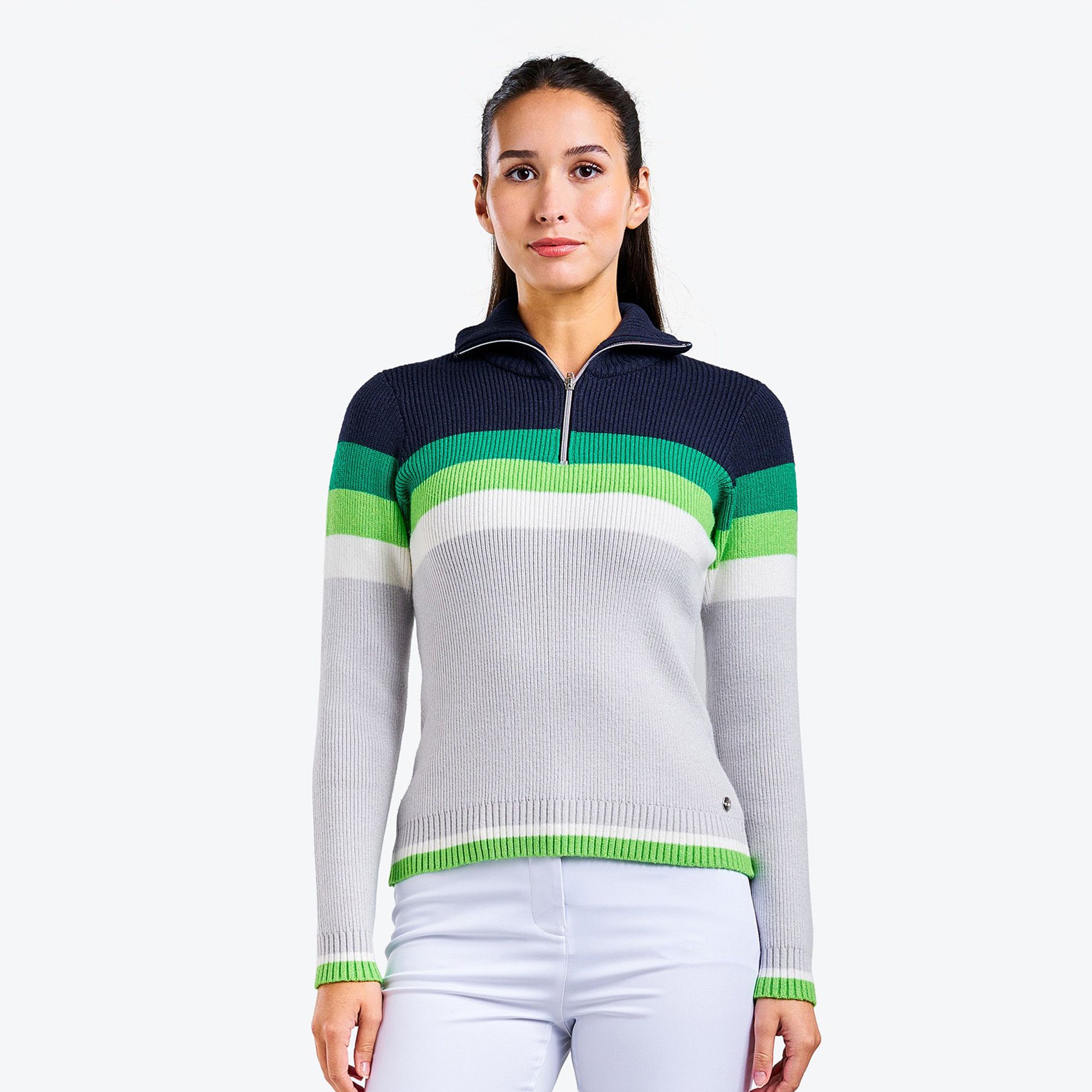 Nivo Ladies Half-Zip Ribbed Sweater