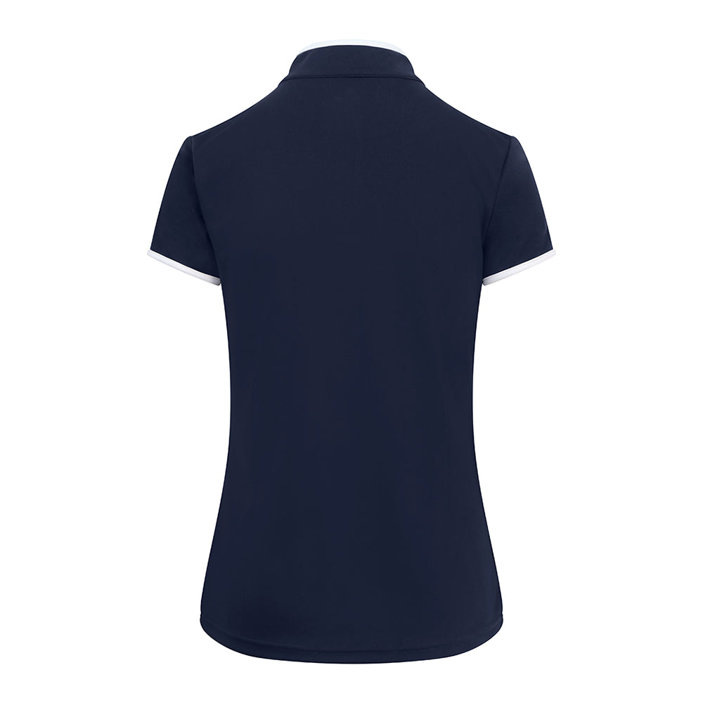 Pure Golf Ladies Cap Sleeve Mandarin Polo Shirt in Navy