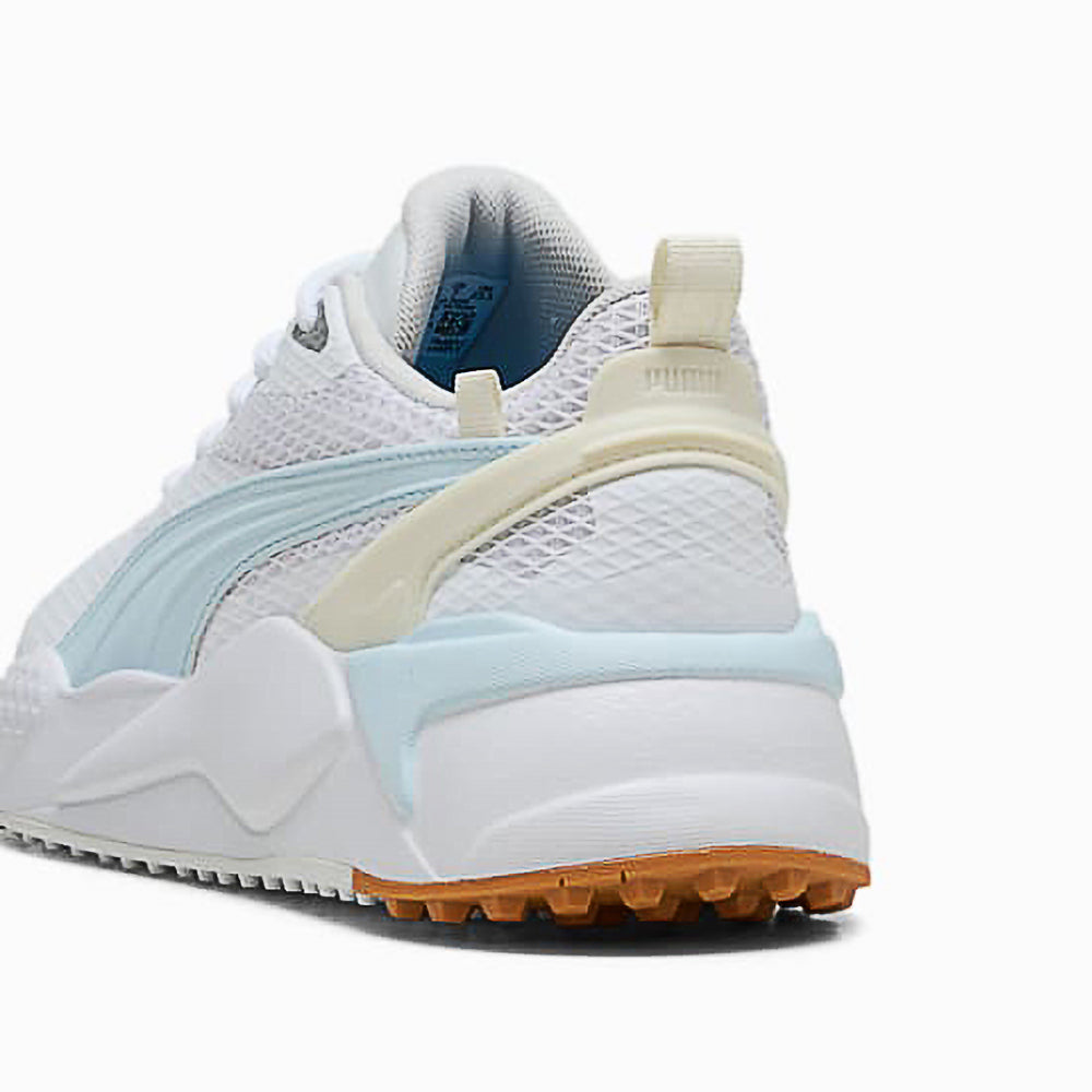 Puma Ladies GS-X Efekt Waterproof Golf Shoe in White & Icy Blue