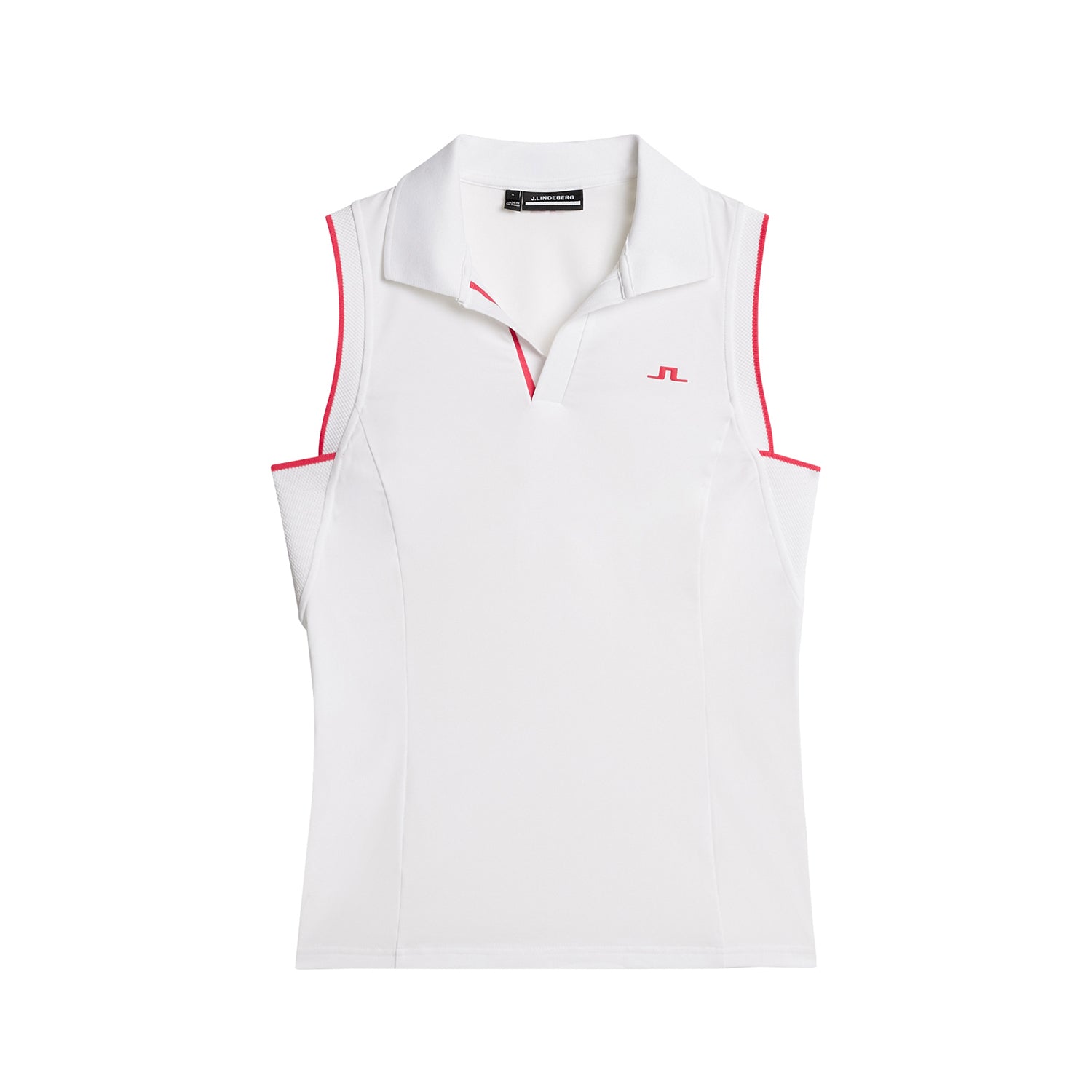 J.Lindeberg Ladies Sleeveless Polo with Pink Trim