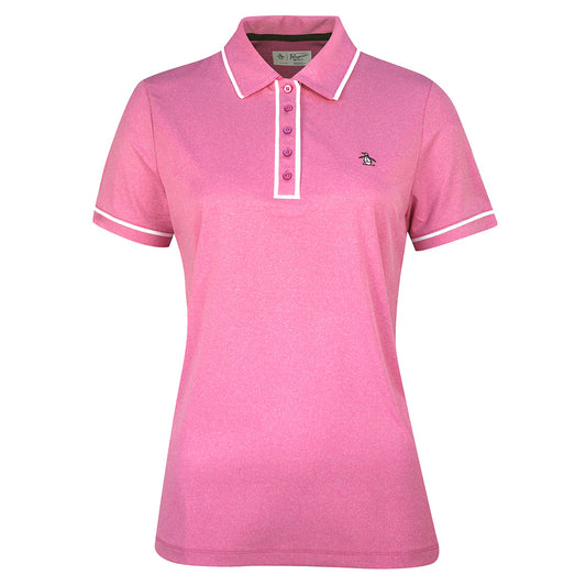 Original Penguin Ladies Piped Short Sleeve Polo in Fuschsia Red