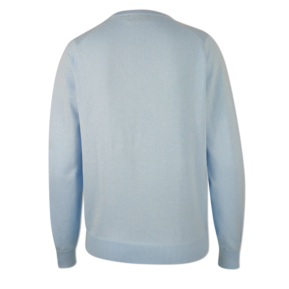 Glenmuir Ladies 100% Cotton V-Neck Sweater in Paradise Blue