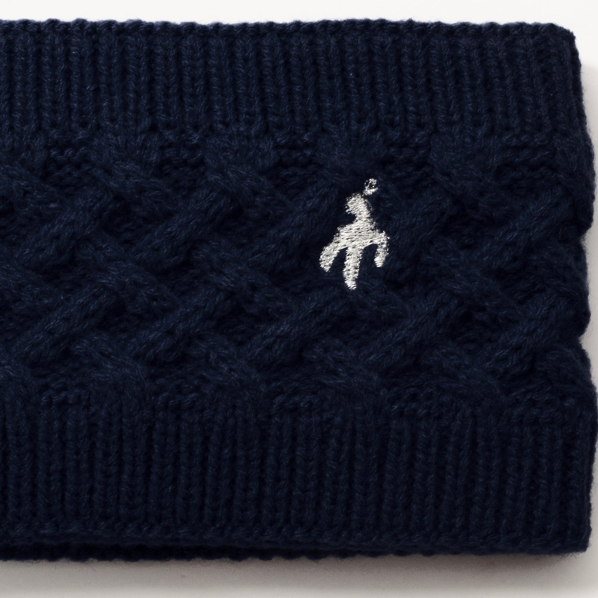 Green Lamb Ladies Fleece Lined Knitted Headband in Navy