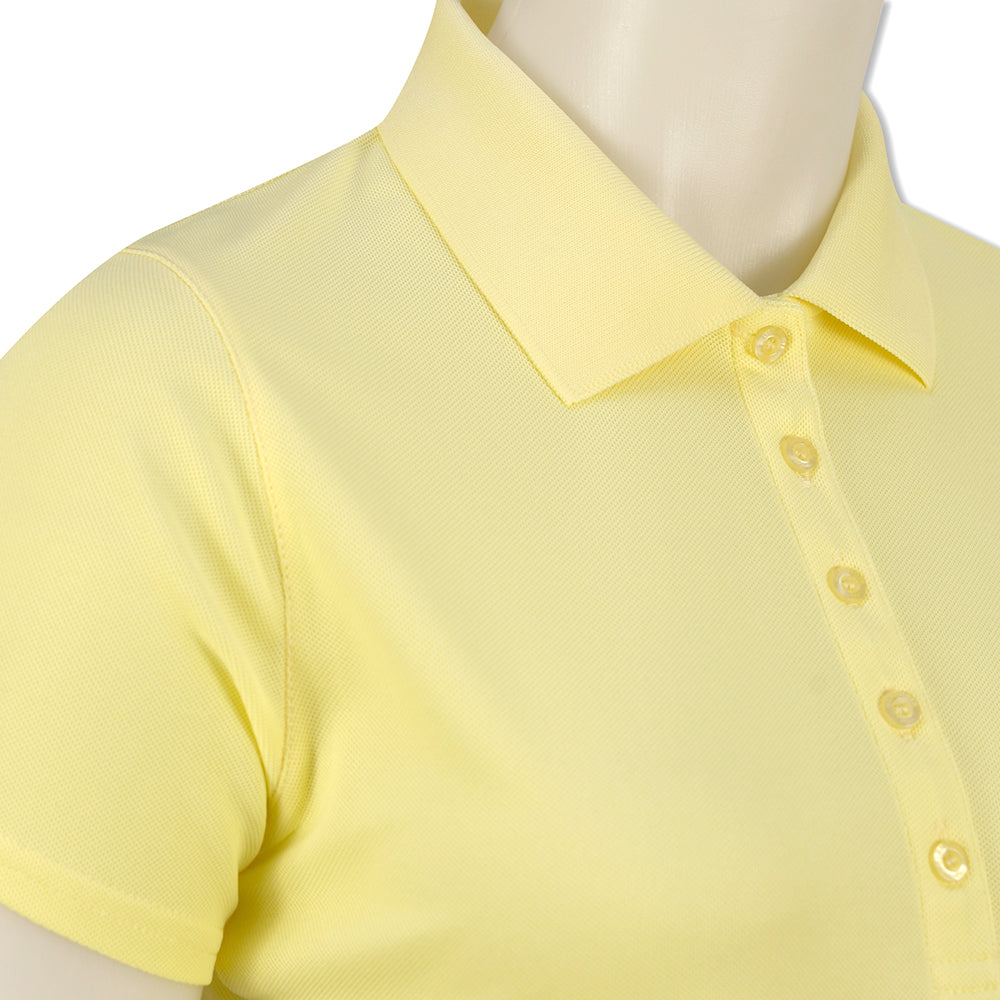 Glenmuir Ladies Short Sleeve Pique Polo with Stretch & UPF50+ in Light Yellow